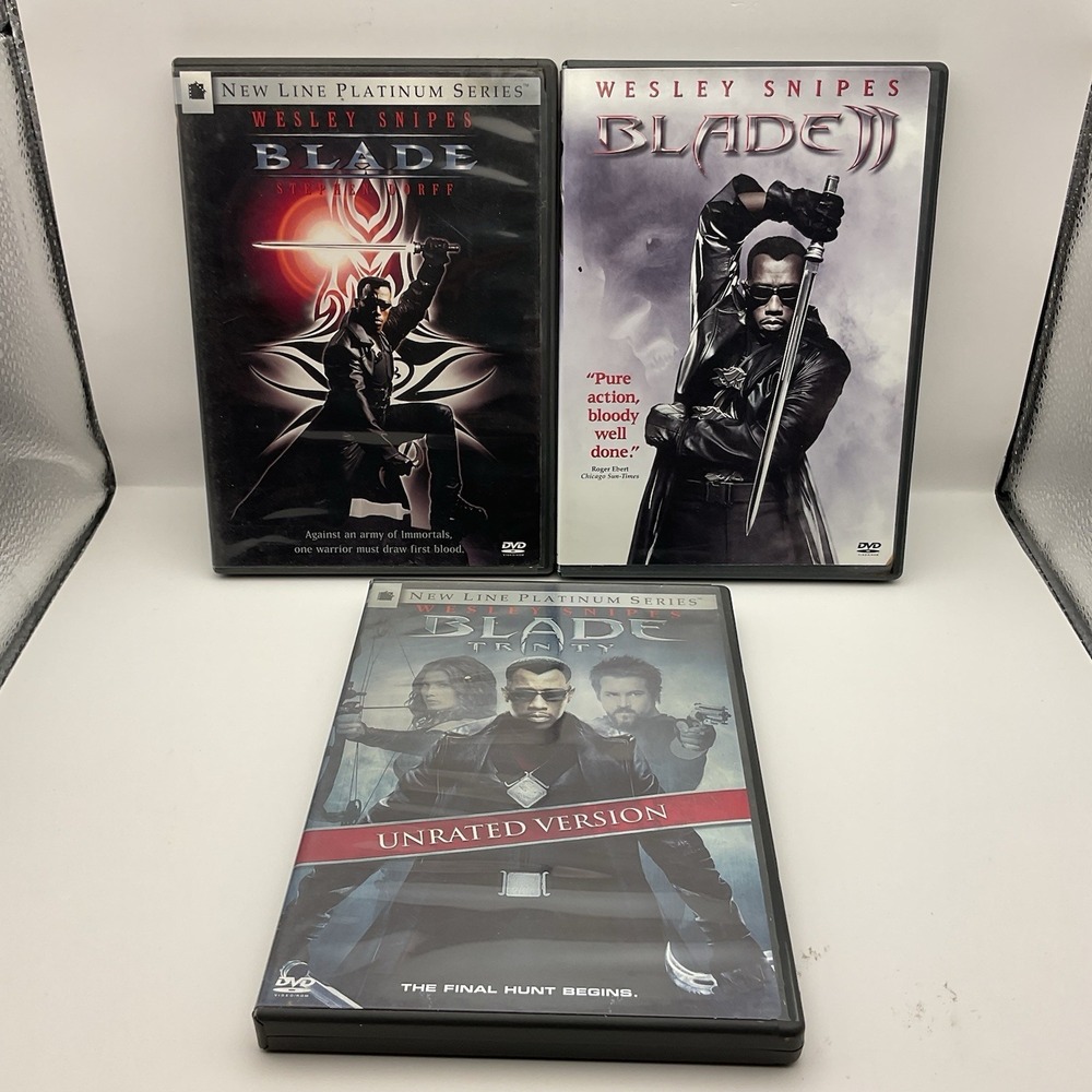 (3x DVD Bundle) Blade (1998) Blade II (2) (2002) Blade Trinity UR (2004) Snipes